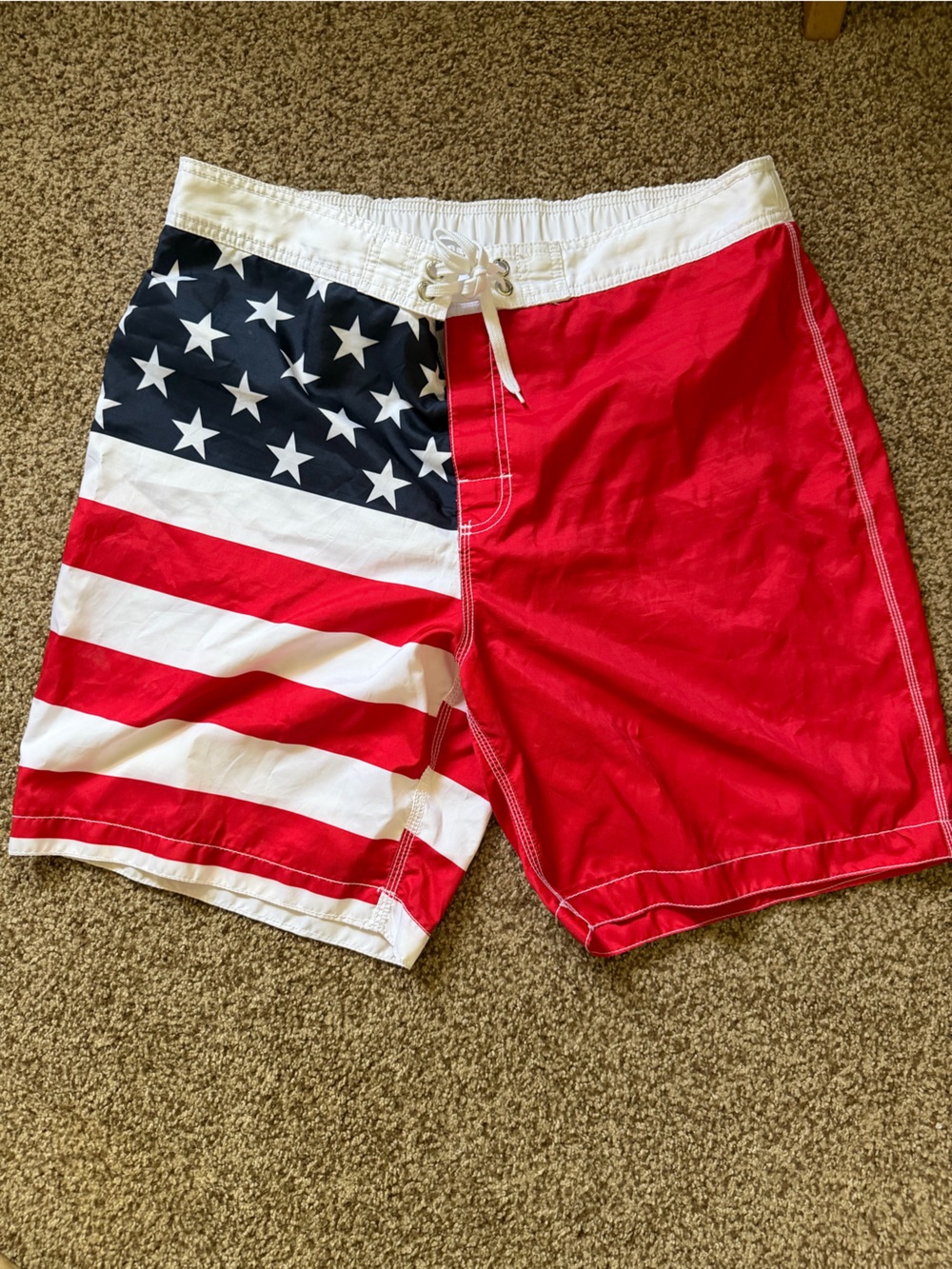 Old Navy Men's Red, White & Blue Hybrid Swim Shorts